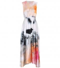 Nysa printed silk-satin dress at Mytheresa